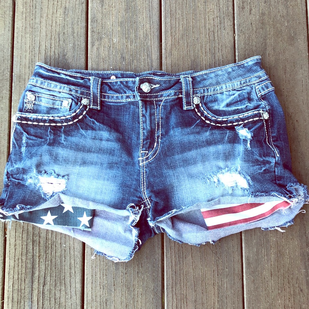 Miss Me American Flag Shorts
